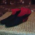 Red - Black - Shoes & slippers - felting