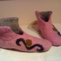 pink boots - Shoes & slippers - felting