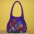 Purple flower garden - Handbags & wallets - felting