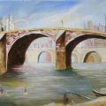 Bridge - Oil painting - drawing