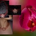 red flower - Necklace - beadwork