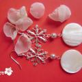 White Christmas - Earrings - beadwork