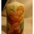 Candle with angel - Decoupage - making