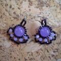 Purple Improvisation III - Earrings - beadwork