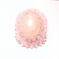 Rose quartz - Brooches - beadwork
