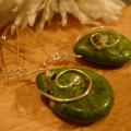 green, green - Earrings - beadwork