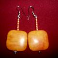 brown pebbles ... - Earrings - beadwork