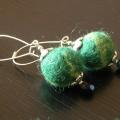 Green Green ... - Earrings - felting