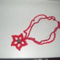 red flower - Necklace - needlework