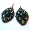 Green onyx - Earrings - beadwork