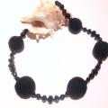 Black beads - Necklaces - felting