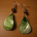 Green sinks - Earrings - beadwork