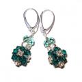 Emerald Bubbles - Earrings - beadwork