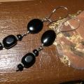 Black as night - Earrings - beadwork