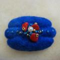 the blue scarf - Brooches - felting