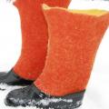 Orange veilokai - Shoes & slippers - felting