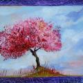 Pink tree - Oil painting - drawing