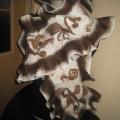 Brown-White - Scarves & shawls - felting
