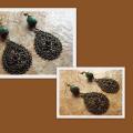 Blue earth tincal - Earrings - beadwork