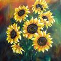 Sunflowers - Oil painting - drawing