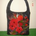 Red flowers - Handbags & wallets - felting