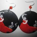 decoupage earrings " Flamenco " - Earrings - beadwork