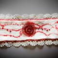 white and red - Bracelets - felting