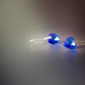 blue heart - Earrings - beadwork