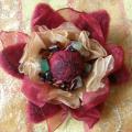 with organza petals - Flowers - felting