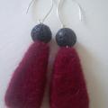 Bordeaux karma - Earrings - felting