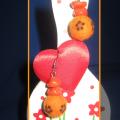 Orange earrings " Flower " - Earrings - felting