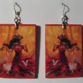 Handmade earrings (Decoupage) - Earrings - beadwork