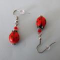 Ladybug - Earrings - beadwork