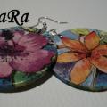 With spring earrings - Earrings - beadwork
