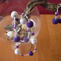 White ultraviolet - Necklace - needlework