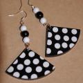 Decoupage earrings speckles - Earrings - beadwork