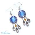 Gray blue - Earrings - beadwork