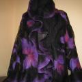 Eggplant flowers - Wraps & cloaks - felting