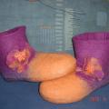 Violets - Shoes & slippers - felting