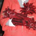 It is a field of flowers - Wristlets - felting