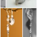 " Tourmaline Quartz asymmetry " - Earrings - beadwork