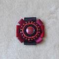 Burgundy-colored brooch - Brooches - making