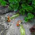 cranberry Samana - Earrings - beadwork