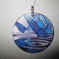 Blue butterfly - Neck pendants - beadwork