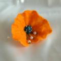 Paris poppy - Brooches - felting