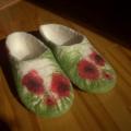 Poppy meadow 2 - Shoes & slippers - felting
