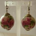 " A wooden ball " - Earrings - beadwork