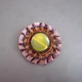 Citrine brooch - Brooches - beadwork