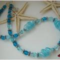 Cyan-blue - Necklace - beadwork