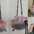 Vase Water-lily - For interior - felting